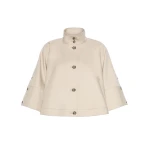 Max Mara Fulcro Gabardine Cape in Stone Grey | Coats | Coveti