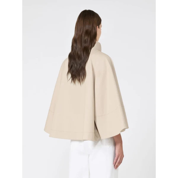 Max Mara Fulcro Gabardine Cape in Stone Grey | Coats | Coveti