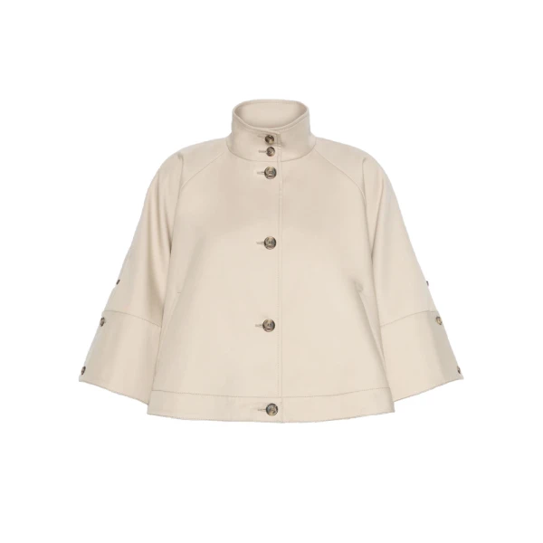 Fulcro Gabardine Cape in Stone Grey