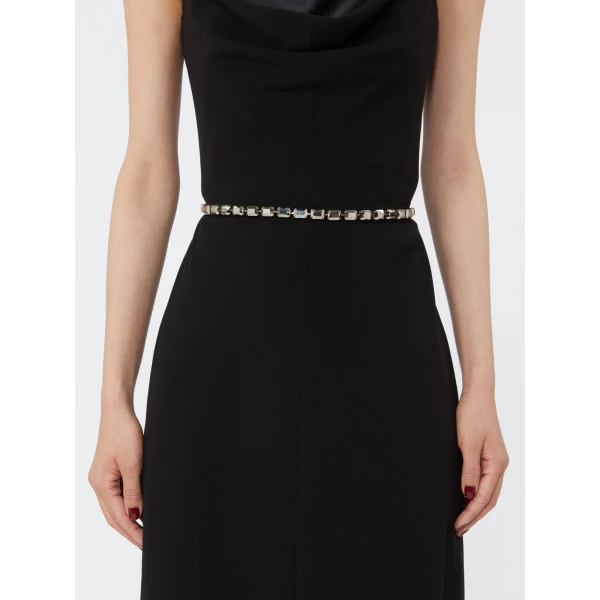 Max Mara Fumante Jewelled Nappa Leather Belt in Black | Belts | Coveti