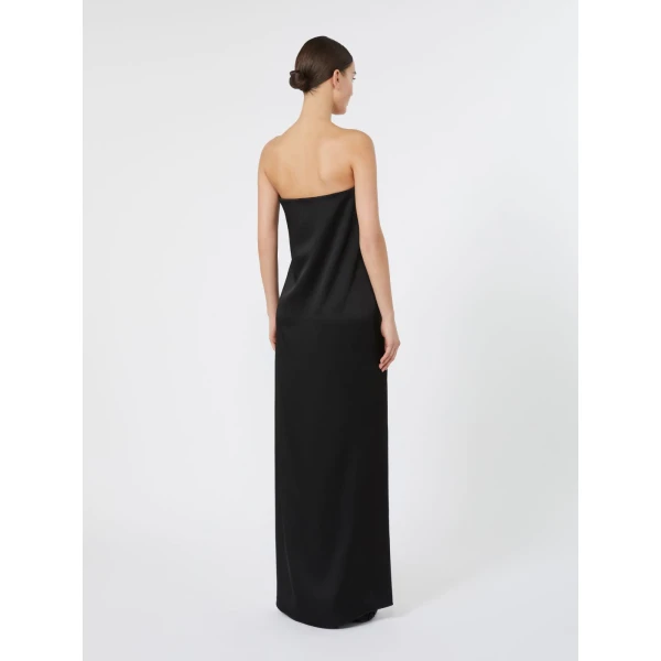 Max Mara Fumi Envers Satin Bustier Gown in Black | Evening Gowns | Coveti