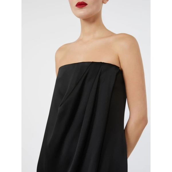 Max Mara Fumi Envers Satin Bustier Gown in Black | Evening Gowns | Coveti
