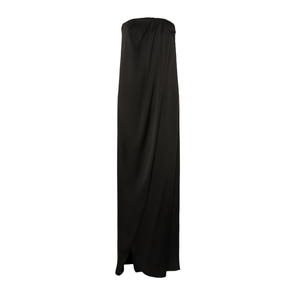 Max Mara Fumi Envers Satin Bustier Gown in Black | Evening Gowns | Coveti