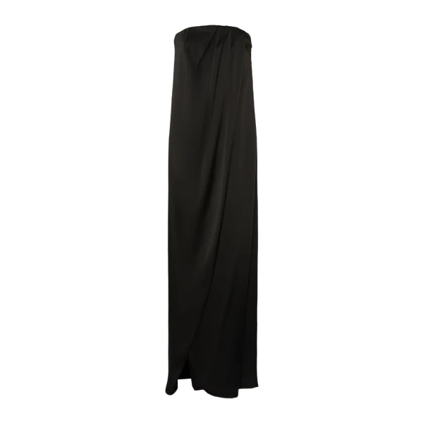 Max Mara Fumi Envers Satin Bustier Gown in Black | Evening Gowns | Coveti