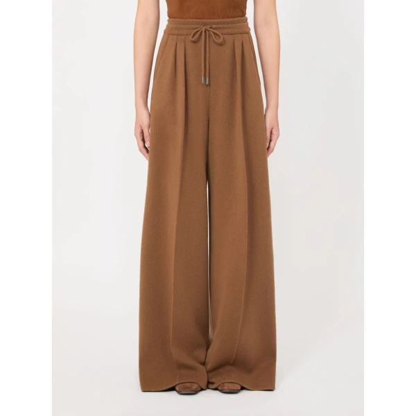 Max Mara Funale Wool and Cashmere Trousers in Camel | Wide leg pants | Coveti