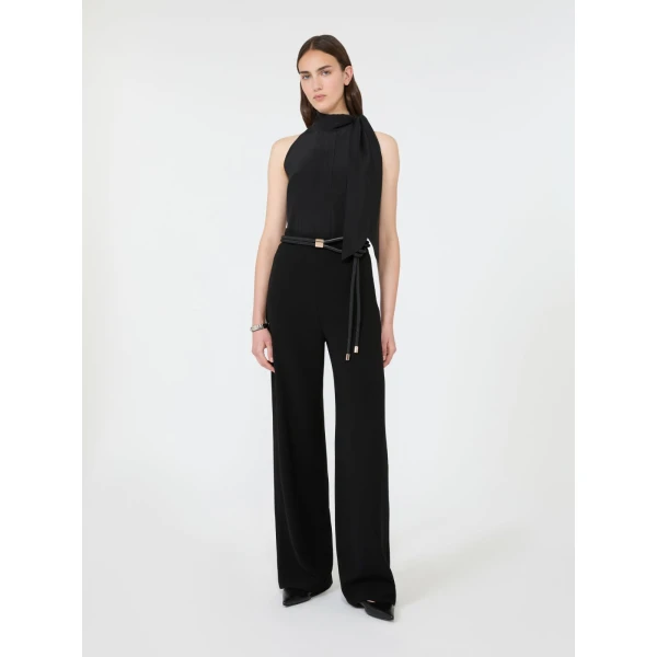 Max Mara Fune Sleeveless Crepe de Chine Top in Black | Sleeveless | Coveti