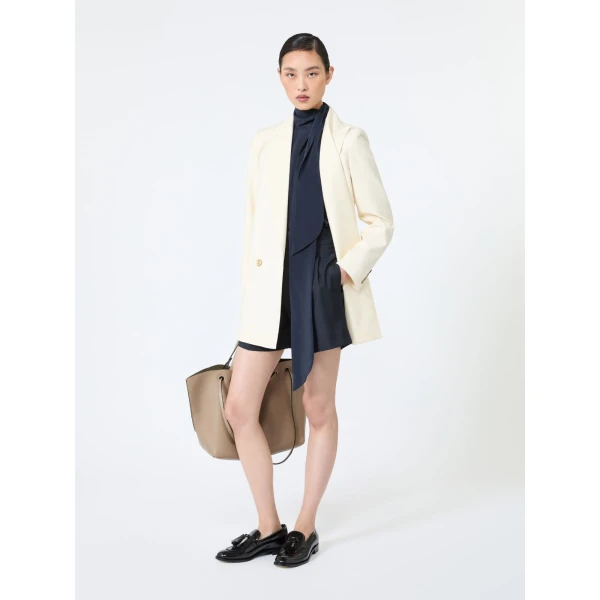 Max Mara Fune Sleeveless Crepe de Chine Top in Ultramarine | Sleeveless | Coveti