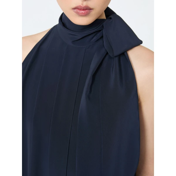 Max Mara Fune Sleeveless Crepe de Chine Top in Ultramarine | Sleeveless | Coveti