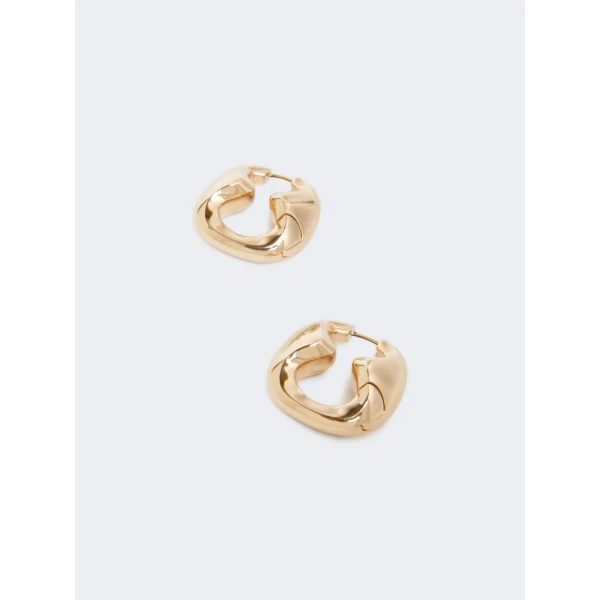 Max Mara Galosce Bold Cut-Out Earrings in Bronze | Earrings | Coveti