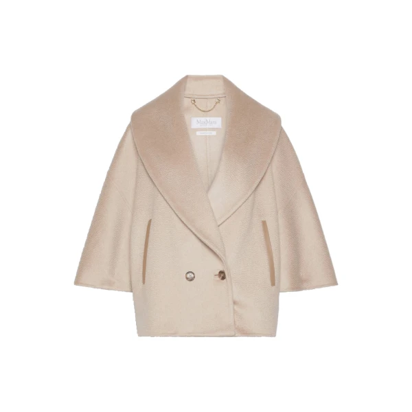 Max Mara Galosce Cashmere Drap Cape in Beige | Women | Coveti