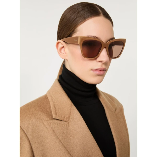 Max Mara Gamma Butterfly Sunglasses in Camel | Sunglasses | Coveti
