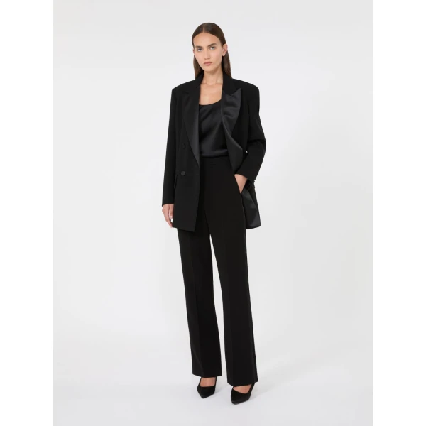 Max Mara Garza Double-Breasted Lightweight Cady Blazer in Black | Blazers | Coveti