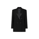 Max Mara Garza Double-Breasted Lightweight Cady Blazer in Black | Blazers | Coveti