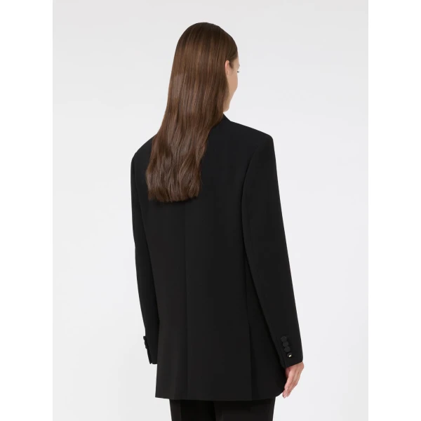 Max Mara Garza Double-Breasted Lightweight Cady Blazer in Black | Blazers | Coveti