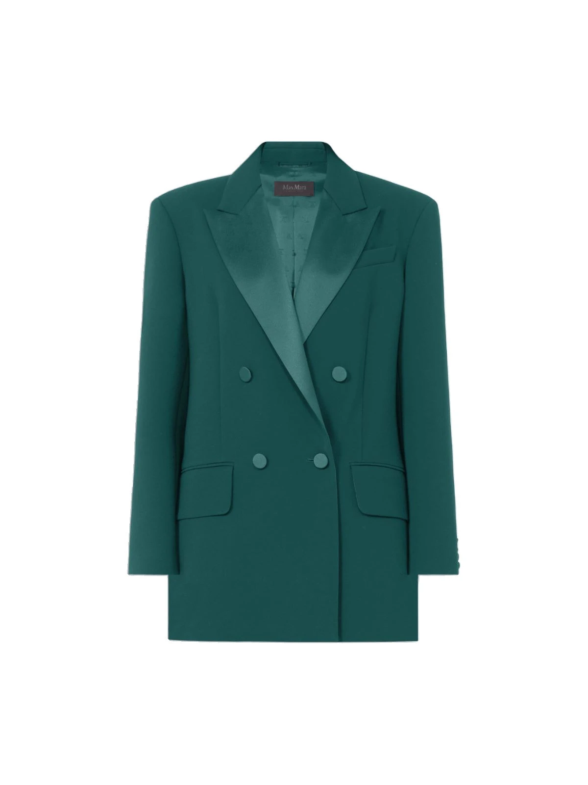 Max Mara Garza Double-Breasted Lightweight Cady Blazer in Dark Green Max Mara Garza Double-Breasted Lightweight Cady Blazer in Dark Green | Blazers | Coveti