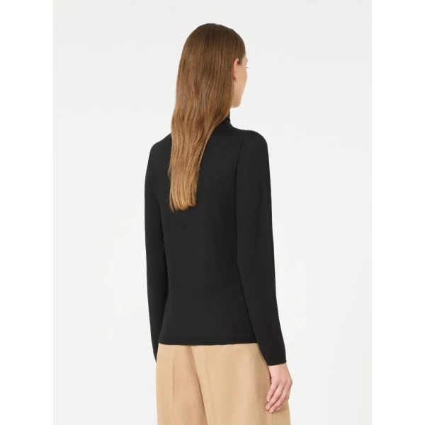 Max Mara Gatto Cashmere Polo-Neck Sweater in Black | Turtlenecks | Coveti