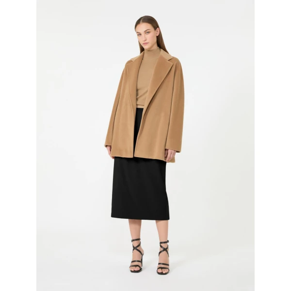 Max Mara Gatto Cashmere Polo-Neck Sweater in Camel | Turtlenecks | Coveti