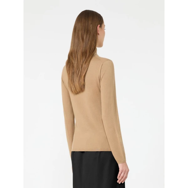 Max Mara Gatto Cashmere Polo-Neck Sweater in Camel | Turtlenecks | Coveti