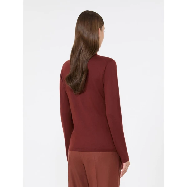 Max Mara Gatto Cashmere Polo-Neck Sweater in Rust | Turtlenecks | Coveti