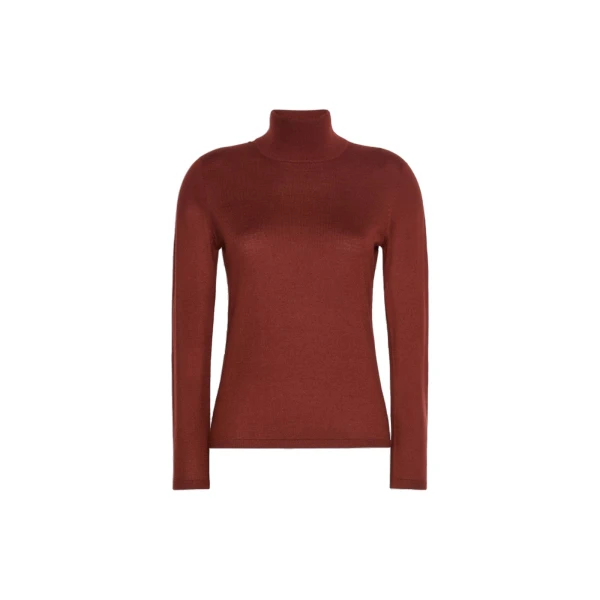 Gatto Cashmere Polo-Neck Sweater in Rust
