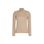 Max Mara Gatto Cashmere Polo-Neck Sweater in Sand | Turtlenecks | Coveti