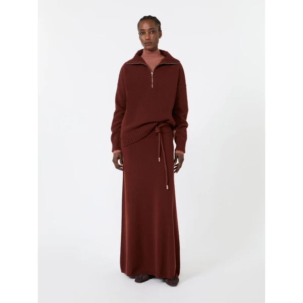 Max Mara Gatto Cashmere Polo-Neck Sweater in Terra Cotta | Turtlenecks | Coveti