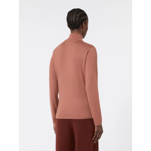 Max Mara Gatto Cashmere Polo-Neck Sweater in Terra Cotta | Turtlenecks | Coveti