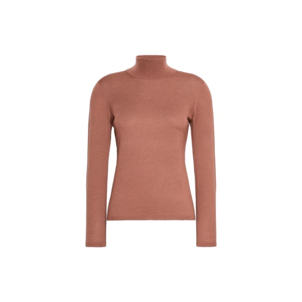 Gatto Cashmere Polo-Neck Sweater in Terra Cotta
