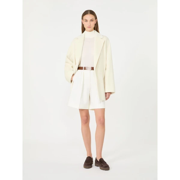 Max Mara Gatto Cashmere Polo-Neck Sweater in White | Turtlenecks | Coveti