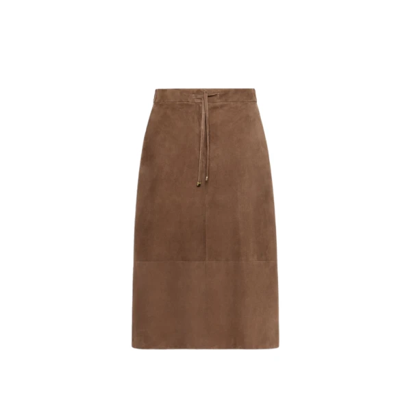 Gazza Suede Midi Skirt in Mud