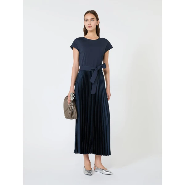 Max Mara Gela Interlock Jersey Maxi Dress in Navy | Maxi Dresses | Coveti