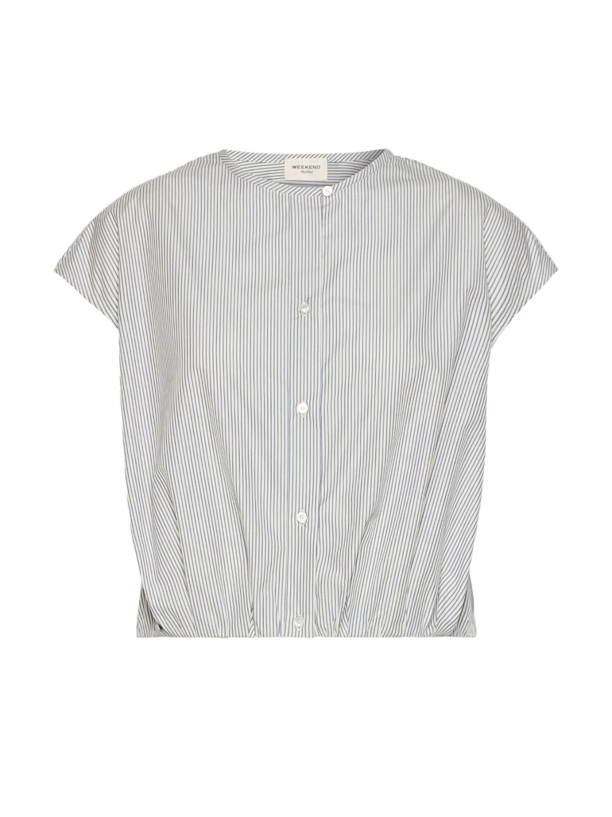 Max Mara Gelatina Cotton Poplin Crop Top in Navy Max Mara Gelatina Cotton Poplin Crop Top in Navy | Blouse | Coveti