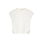 Max Mara Gelatina Cotton Poplin Crop Top in White | Blouse | Coveti