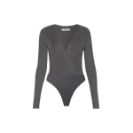Max Mara Gelato Cashmere Yarn Sweater Bodysuit in Dark Grey | Sweaters | Coveti