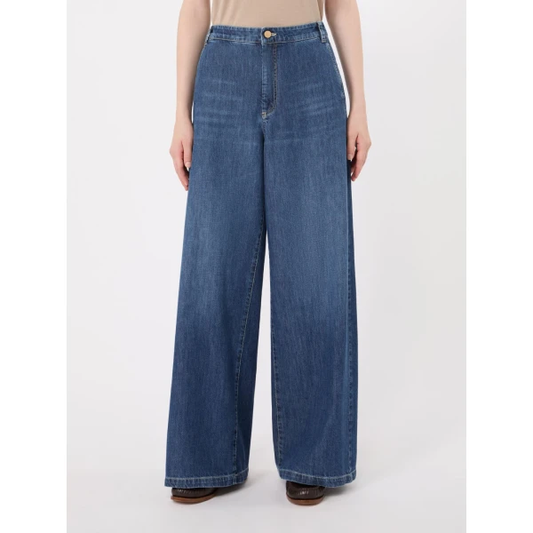 Max Mara Gelato Straight-Leg Cotton Denim Trousers in China Blue | Denim | Coveti