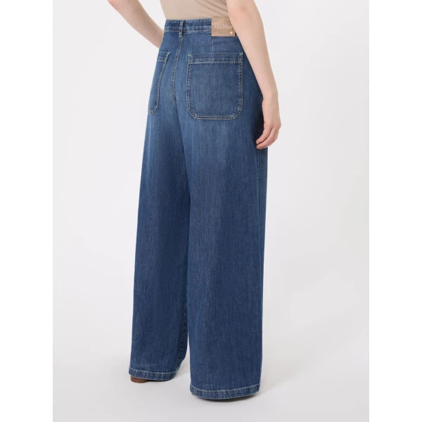 Max Mara Gelato Straight-Leg Cotton Denim Trousers in China Blue | Denim | Coveti