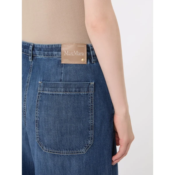 Max Mara Gelato Straight-Leg Cotton Denim Trousers in China Blue | Denim | Coveti