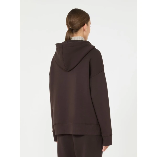 Max Mara Gentile Brushed Jersey Hooded Sweatshirt in Brown | Sweaters | Coveti