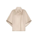 Max Mara Gentile Cropped Cashmere Drap Cape in Beige | Coats | Coveti