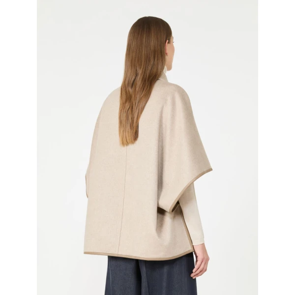 Max Mara Gentile Cropped Cashmere Drap Cape in Beige | Coats | Coveti