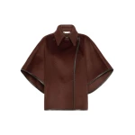 Max Mara Gentile Cropped Cashmere Drap Cape in Rust | Coats | Coveti