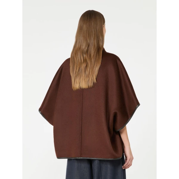 Max Mara Gentile Cropped Cashmere Drap Cape in Rust | Coats | Coveti