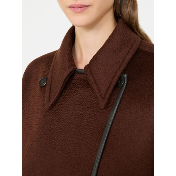 Max Mara Gentile Cropped Cashmere Drap Cape in Rust | Coats | Coveti