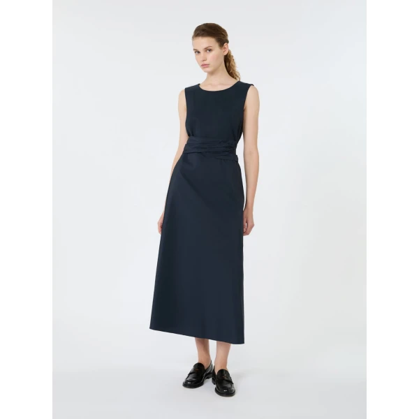Max Mara Gentile Flared Taffeta Dress in Navy | Maxi Dresses | Coveti