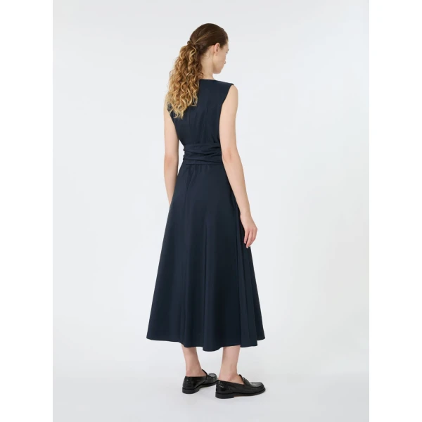 Max Mara Gentile Flared Taffeta Dress in Navy | Maxi Dresses | Coveti