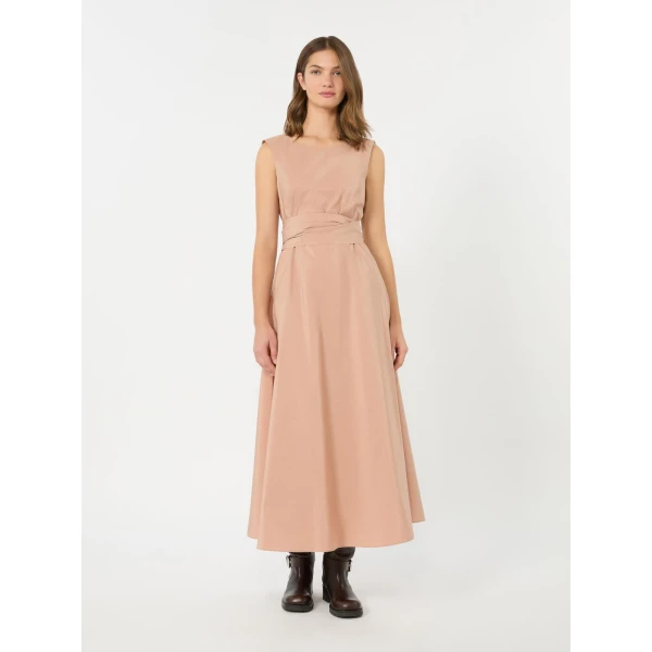 Max Mara Gentile Flared Taffeta Dress in Pink | Maxi Dresses | Coveti
