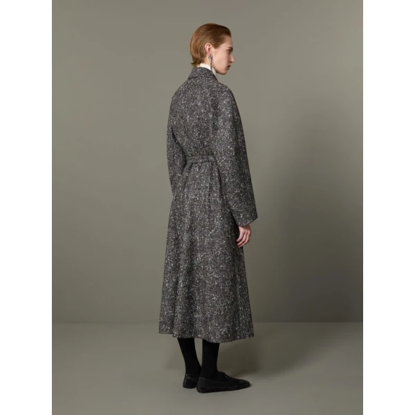 Max Mara Genzana Wool and Alpaca Redingote Coat in Medium Grey | Wool Coat | Coveti