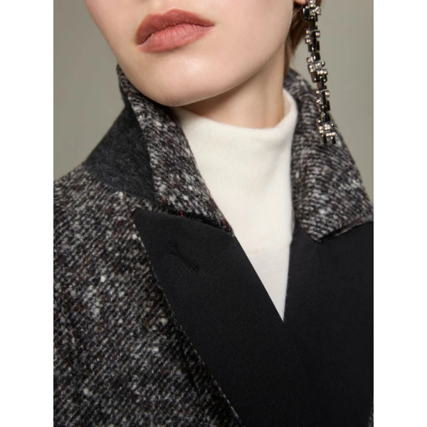 Max Mara Genzana Wool and Alpaca Redingote Coat in Medium Grey | Wool Coat | Coveti