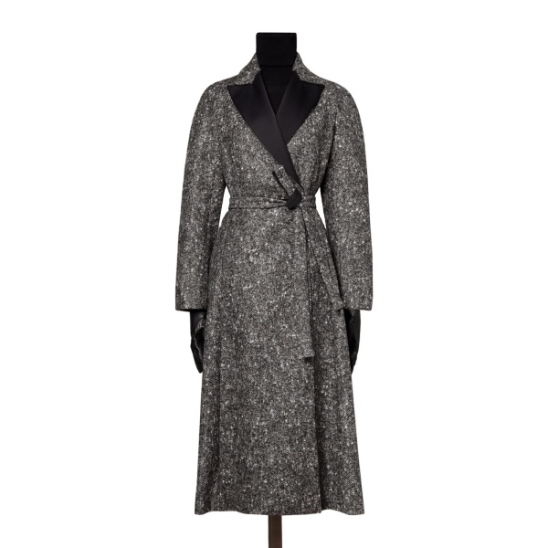 Max Mara Genzana Wool and Alpaca Redingote Coat in Medium Grey | Wool Coat | Coveti
