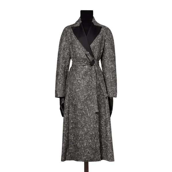 Max Mara Genzana Wool and Alpaca Redingote Coat in Medium Grey | Wool Coat | Coveti
